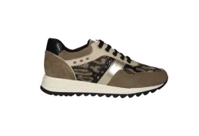 Sneaker Nobuck Taupe Lateral Tiras Negro-bronce Talon Pieza Negro