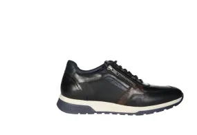 Sneaker Piel Negro Cremallera Lateral Piso Bicolor